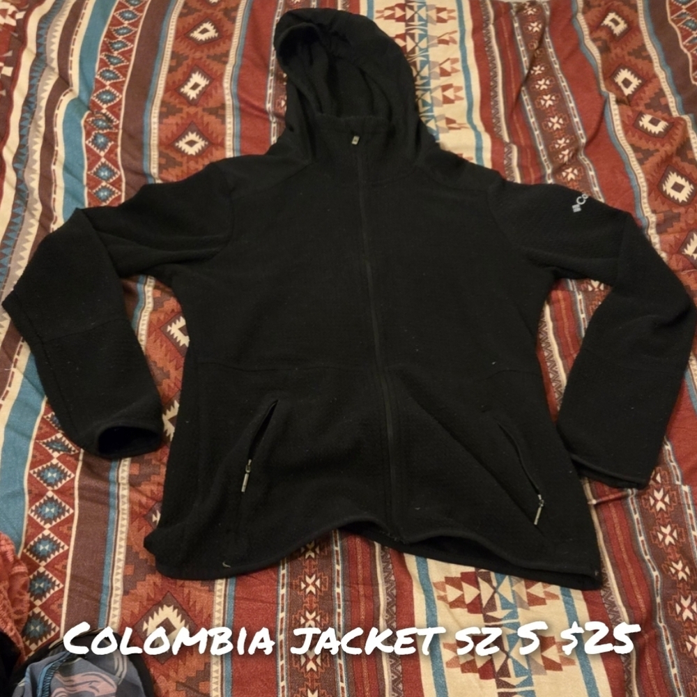 Columbia Black Fleece Jacket with Hood